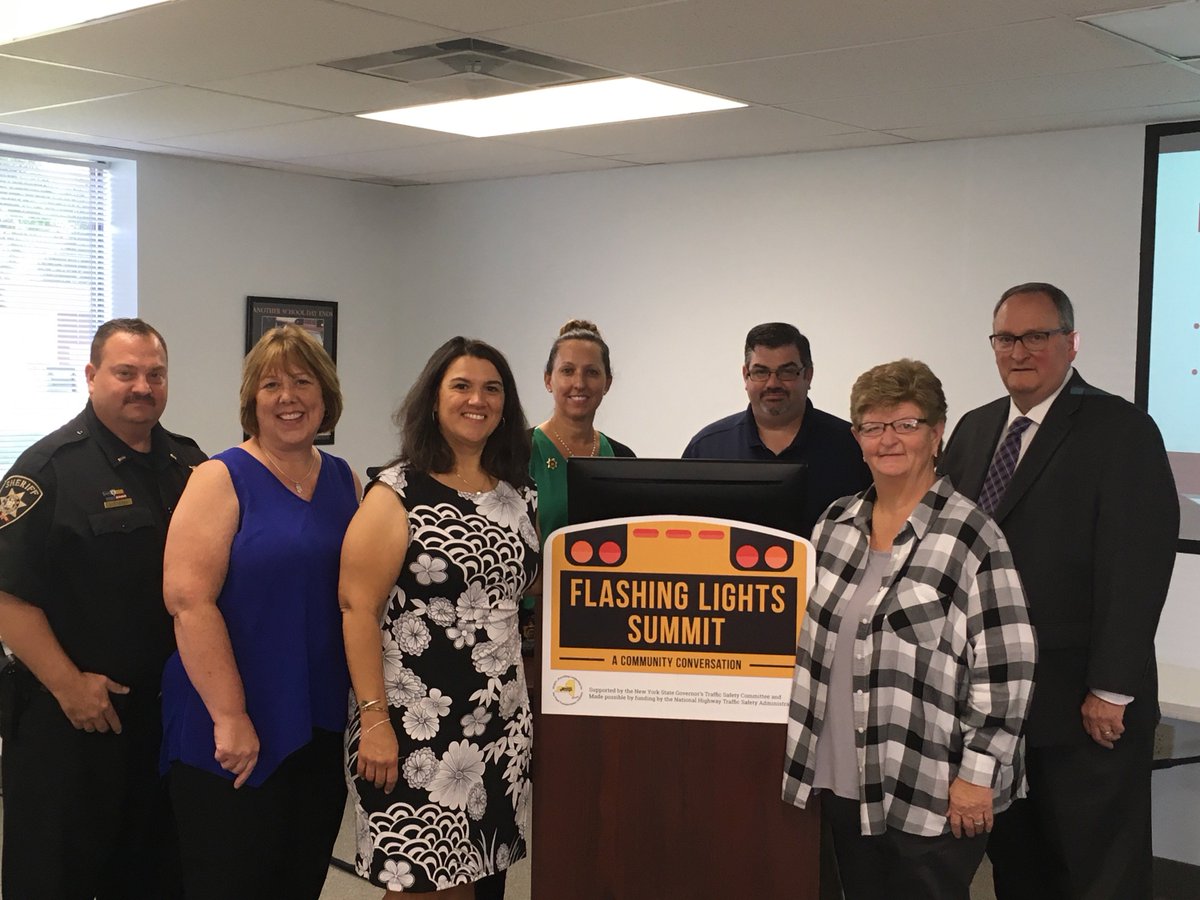 NYSPTA's tweet photo. NYS PTA Vice President Lorey Zaman joined @NYAPTSchoolBus Executive Director Peter Manella and other community members today in Syracuse for the 2nd #FlashingRedLightsSummit to explore grassroots approaches to illegal school bus passing. Thanks to all who shared their ideas! https://t.co/srzhCDrRpe