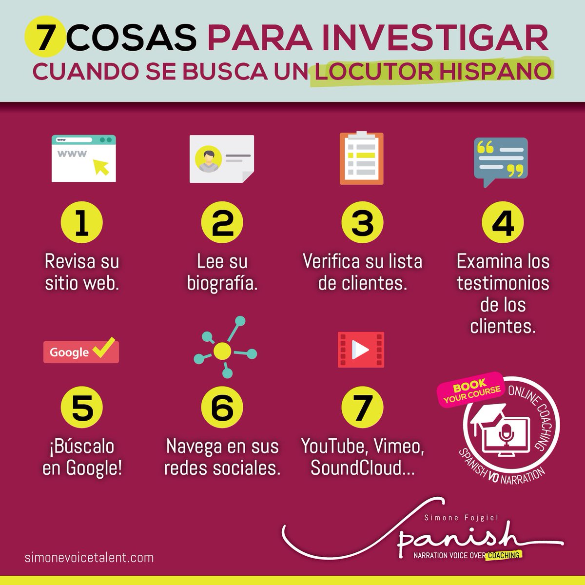 SimoneVOCoach's tweet photo. Si alguien aplicara éstos pasos contigo, ¿pasarías la prueba? 
#narracion #cursodelocucion #vocoach #spanishvo #voiceover #volife #locucionprofesional#locucion https://t.co/96C4IxHuPu