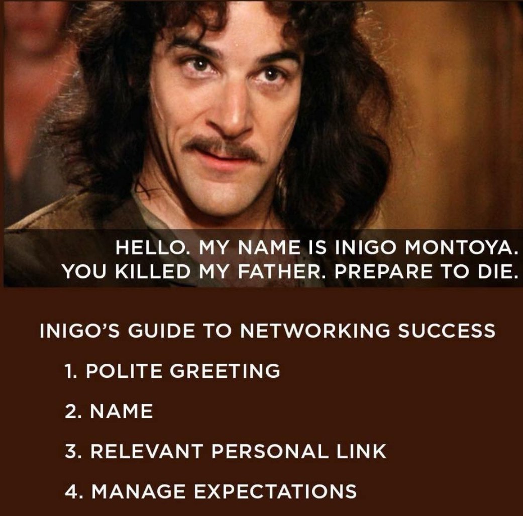 Image result for inigo's guide to networking success