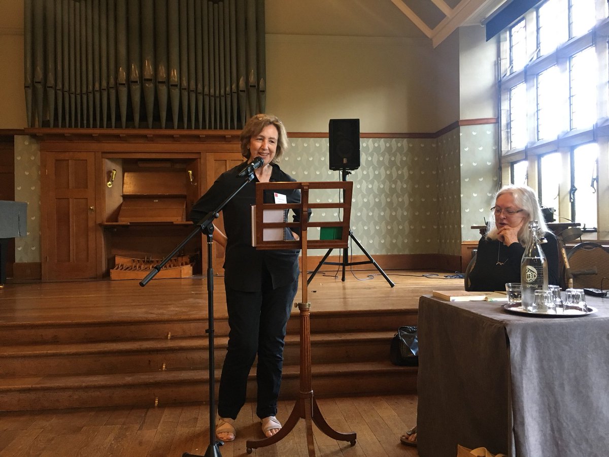 HughesCardiff's tweet photo. .@KGramich introduces former National Poet of Wales, Gillian Clarke  #HughesCardiff https://t.co/GJsxA8OxMv