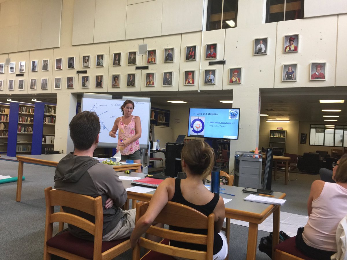 TheRyanMrMurphy's tweet photo. ⁦@MSMSBPS⁩ Math teachers learning from Ms. Tate about how they can integrate ⁦@Sphero⁩ throughout the 6-8 curriculum. My favorite is Curling with Spheros using Mean, Median, Mode and Range. #msmschat #bpscon #bpschat https://t.co/9dQJpiVlh9
