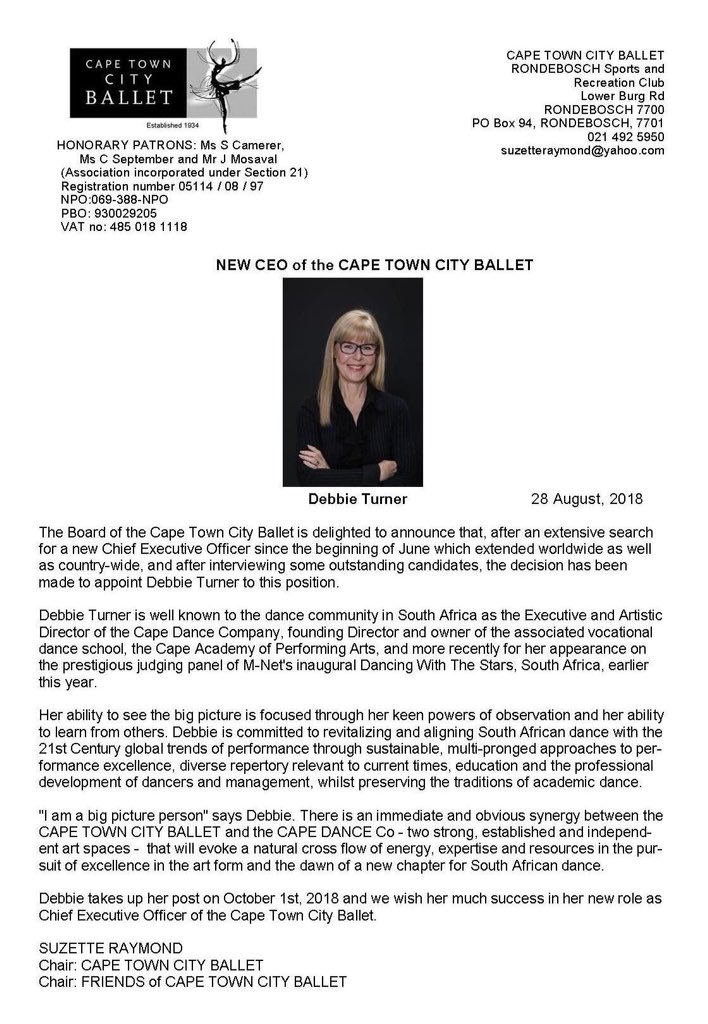 Honoured to be entrusted with this opportunity to make a difference. <a href="/CAPA_CapeTown/">CAPA</a> <a href="/CDC_SouthAfrica/">Cape Dance Company</a> <a href="/CapoCassidy/">Siobhan Cassidy</a>