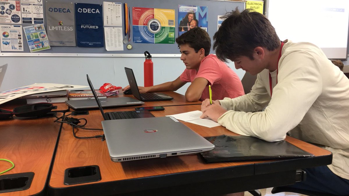 glendaledeca's tweet photo. #whatsupwednesday Marketing 1 students working on there 1st project, “The Importance of Marketing,” getting ready to preset on Friday 🚨🤩 #decatastic https://t.co/4pBXDNhJvT
