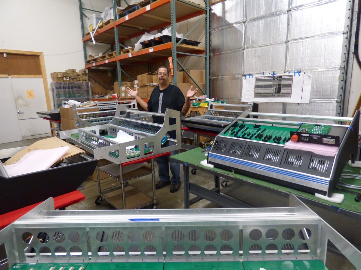 ThisIsAPIaudio's tweet photo. "I've been framed!" Technician Paul Washington manages demand for consoles in a sea of frames. https://t.co/N1AGQauvbA