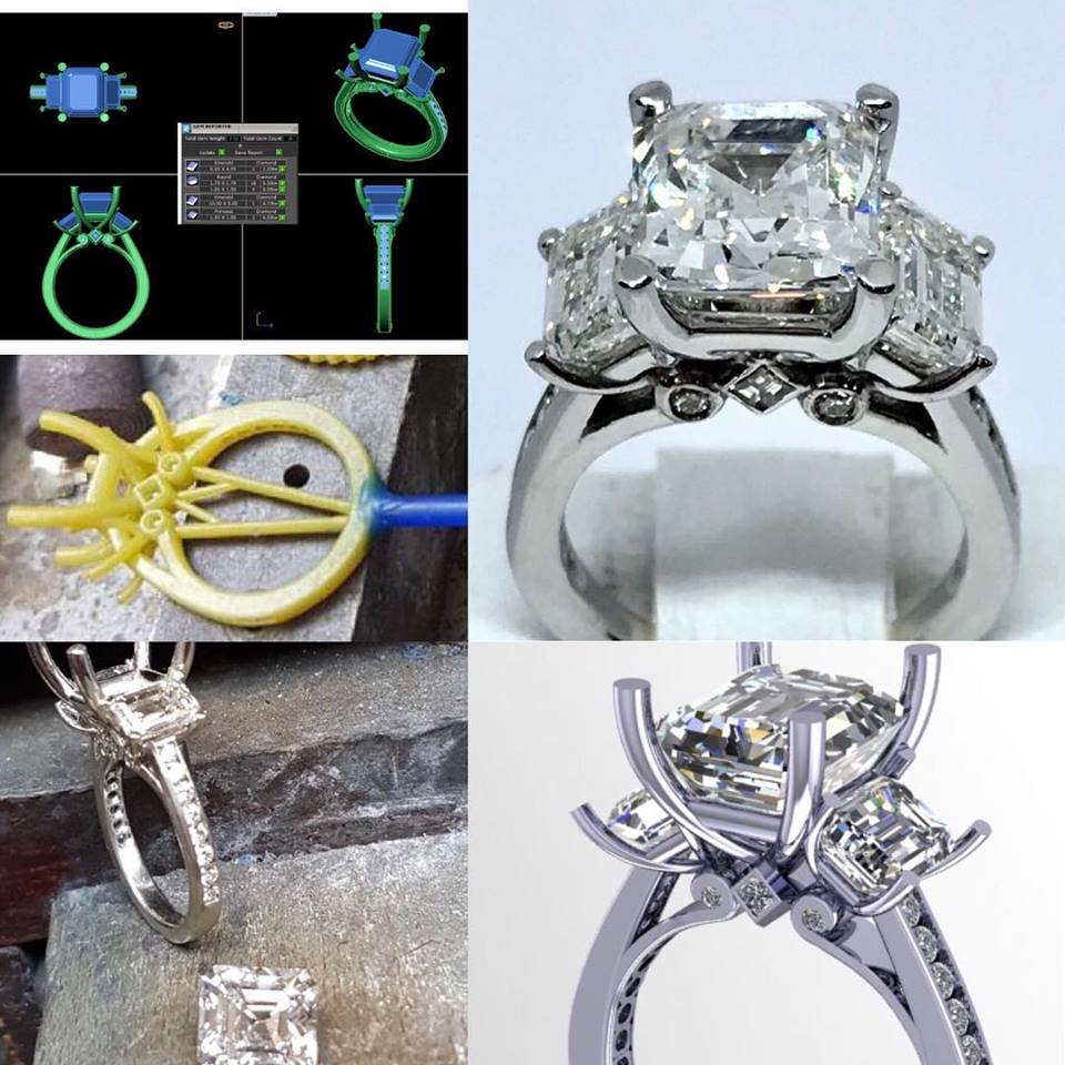 <a href="/PrecisionJewel/">Precision Jewellers</a> has once again made a girl’s dream come true!  This stunning 5.80ct. show stopper was designed and handcrafted by our amazing talented team. #precisionjewellers #amherstjeweller #windsorjeweller #ring #customrings #threestonering #engagementring #marryme #diamonds