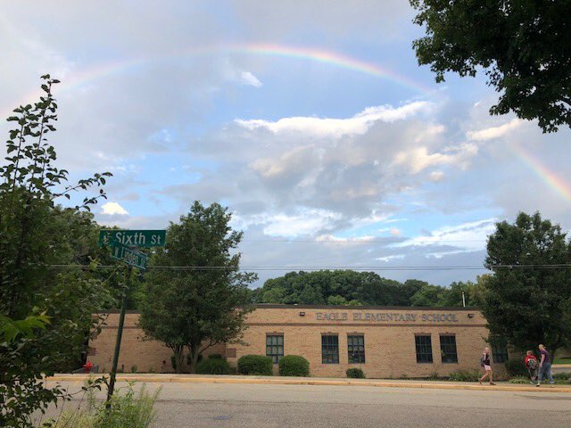 Picture perfect rainbow over Eagle this morning! Thank you to our neighbors for capturing and sharing this image. <a href="/EEZCS/">Eagle Elementary</a>