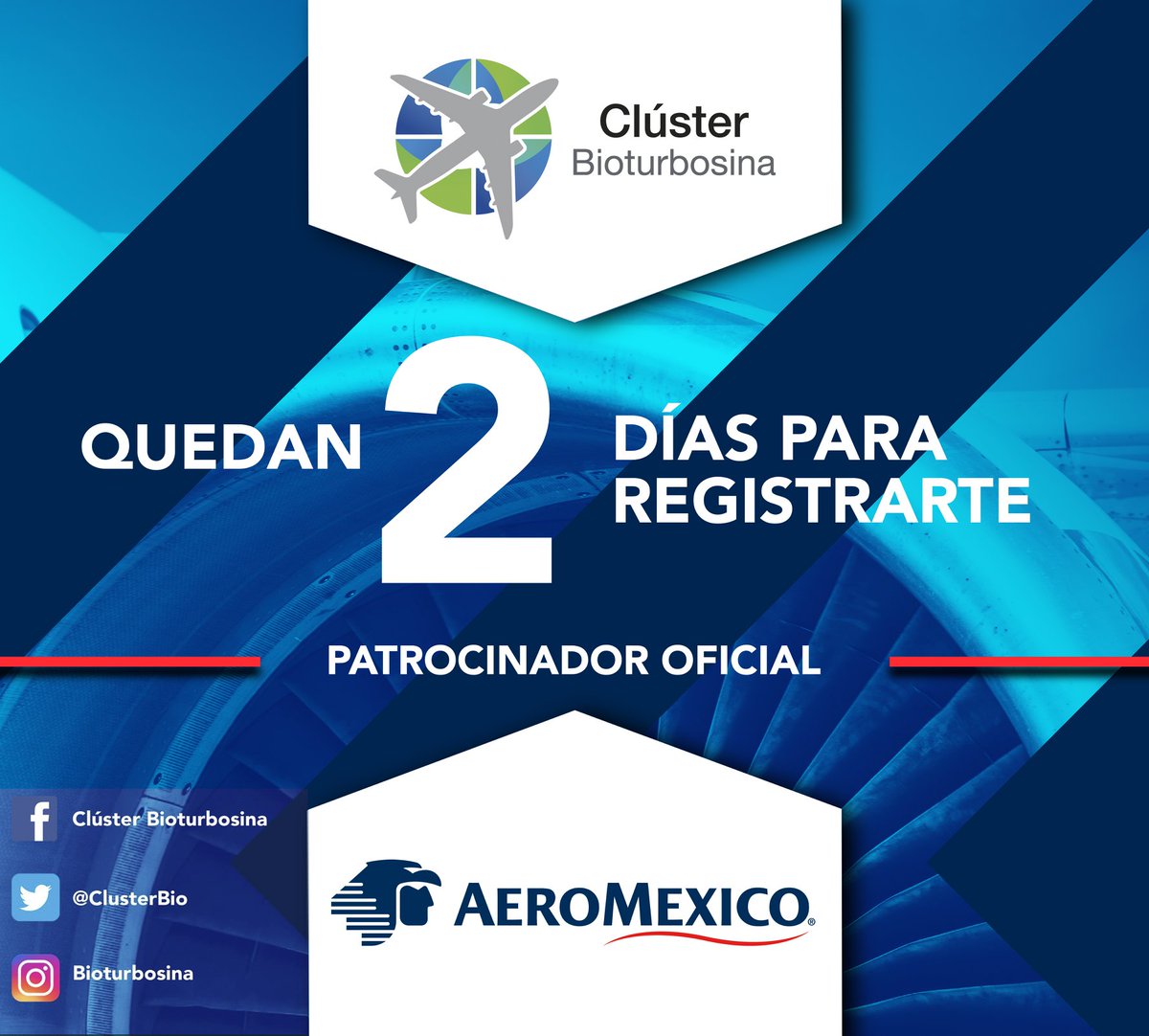 ClusterBio's tweet photo. 🌿Estamos a solo 2 días del cierre del registro al Primer Congreso Nacional de #Bioturbosina 🛩️

👨‍💻¡No lo pienses más!👩‍💻

♻️Ingresa a la página oficial del Congreso y regístrate ya👇😉🛩️🌿 .
https://t.co/zVKDNRfph5 https://t.co/QF5hWDHemd