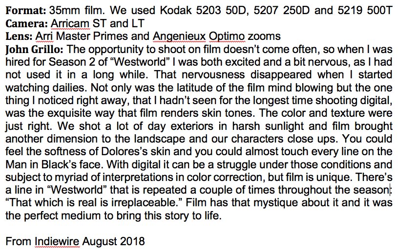 Kiaira55814809's tweet photo. MUST READ The is no image capture like real film It is the best...the most beautiful, impactful &amp; emotive! Tx @WestworldHBO &amp; @HBO 4 ur craftsmanship on this iconic series! @Kodak_ShootFilm @jeffreyjclarke @jessiemaltin @leonardmaltin @evanrachelwood @thandienewton @IndieWire https://t.co/MUn5mBBywv