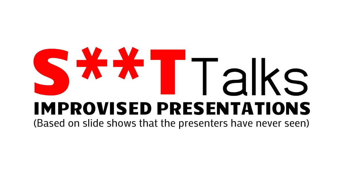 htxcomedy's tweet photo. S**T Talks is a show with improvised presentations based on slide shows that the presenters have never seen before!

10/12 at @SecretGroupHTX!

Tickets &amp; more info here: https://t.co/QPRFy8JCxd https://t.co/EuALq0NEx4