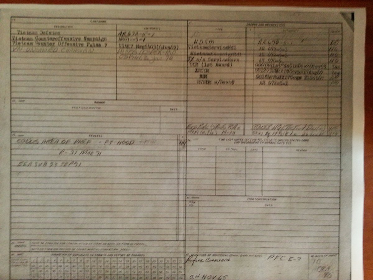 truthsearch1957's tweet photo. My father served 3 tours or over 49 months w/ext. in #Vietnam
Deceased active duty 1972. He never ask for special privileges & he NEVER betrayed his country. This is his military record given to mom at the time of his death.
#ARMY #Military #Honor to Serve #America #USA #USArmy https://t.co/6ICAWsP4ce