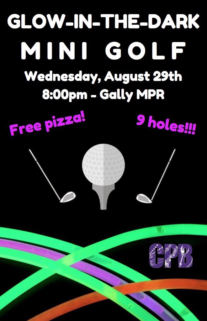 🚨TONIGHT🚨
8pm Gally MPR
Glow-in-the-Dark Mini Golf!
Stop by to meet new people and grab a free slice of pizza 🍕!!!
See you all there🦅
#Niagara22