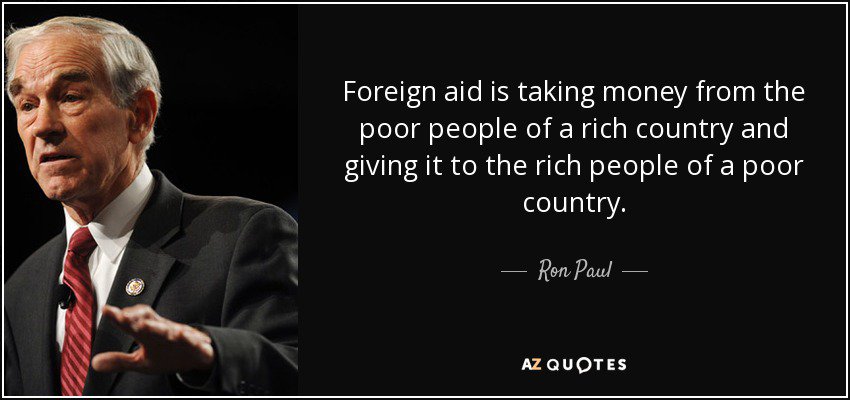 MacGhil's tweet image. #FixAProblemIn4Words #WednesdayWisdom @RonPaul 

End all foreign aid.  @POTUS @realDonaldTrump