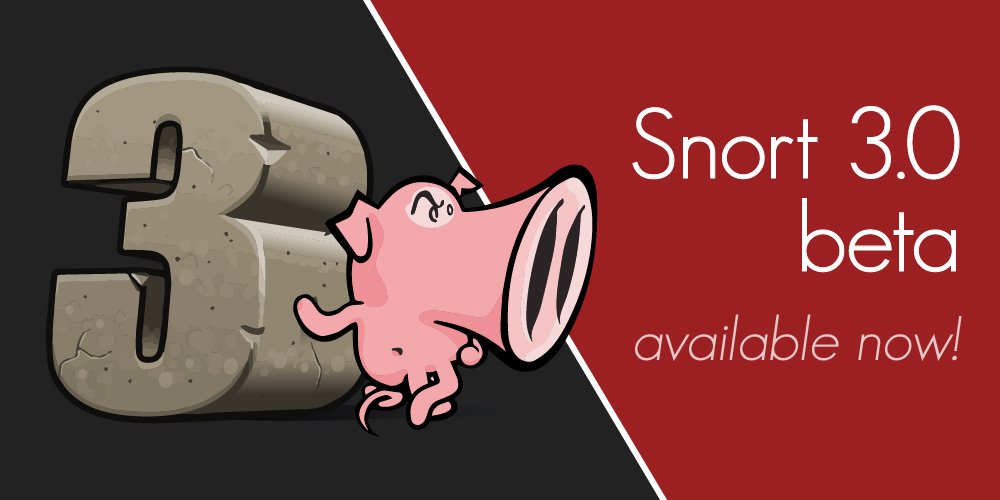 snort's tweet photo. It's here! Snort 3 is now in beta. Here's everything you need to know about what makes Snort 3 different from 2, and what changes we plan on making in the future. Let us know what you think! https://t.co/h0GCR3oBPM https://t.co/aBdG490Spp