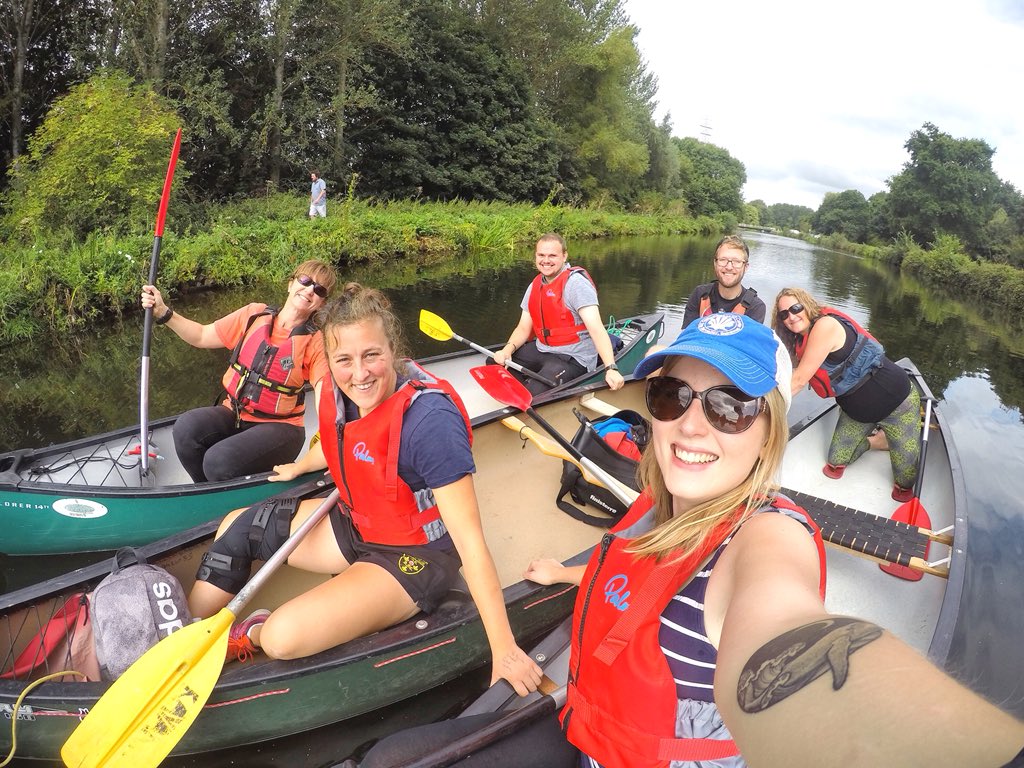 clara_nielson's tweet photo. Many hours later, one canal closure and Adam's dip in the mud, we made it! A great team building day out with the lab. #LewisLab #howdeepisthemud @ExeterMarine https://t.co/0T1mIcvpSk