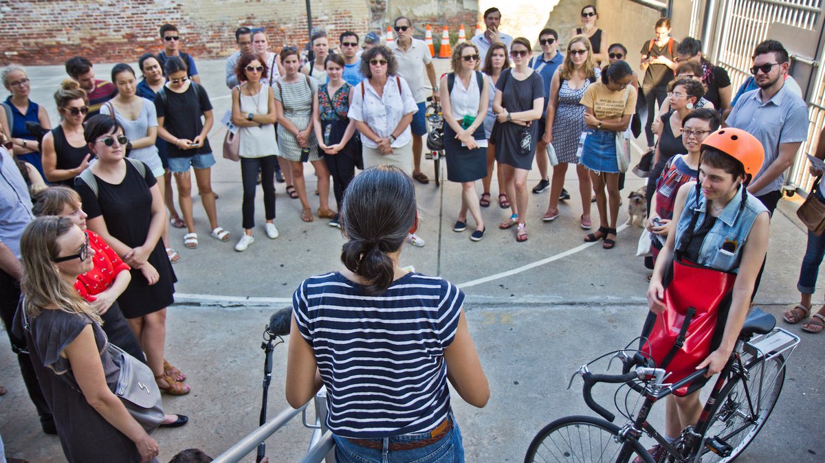 CityLab's tweet photo. Thanks to everyone who came out last night in Philadelphia for our Walk | Talk #HappyHourLab event with @PlanPhilly, featuring a tour of @TheRailPark! (📷: Kimberly Paynter/WHYY) https://t.co/1FFjhfFCqR