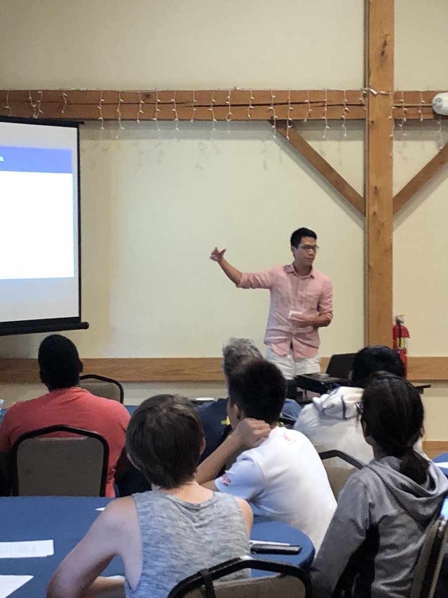 UMBiophys's tweet photo. Kevin Wu from James Bardwell’s Lab discusses “Folding While Bound to a Chaperone Requires Weak Binding.”
#umbiophysretreat2018 #UMBiophysPreview https://t.co/A1k0gcdFc0