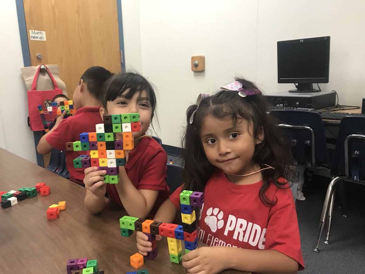 mathcoachtaylor's tweet image. Kinder students are creating TALL towers and more while exploring math manipulatives. #CentralCreates @CentralCFB #cfbmath