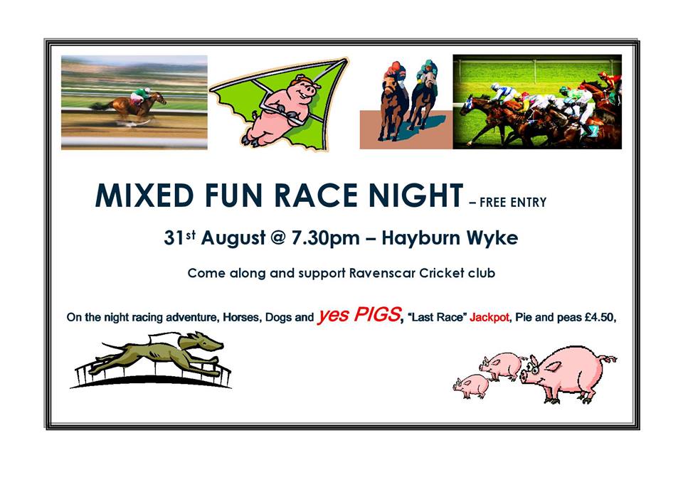 We've a race night this Friday at the fabulous Hayburn Wyke pub. Free entry, all welcome. Starts 7.30pm. Pie and peas £4.50pp. It's our big fundraiser of the year and a great night of family fun #whitbyhour #ryedalehour #hambletonhour <a href="/ScarboroHour/">ScarboroughHour</a> <a href="/SN_Sport/">Scarborough News Sport</a>