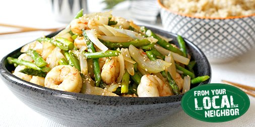 HarrisTeeter's tweet photo. Ready in less than 20 minutes, this Sesame Shrimp &amp; Asparagus dish is perfect for busy weekdays. #TeeterRecipes #LocalProduce   https://t.co/DMokh65HsY https://t.co/upqmn1KiUP