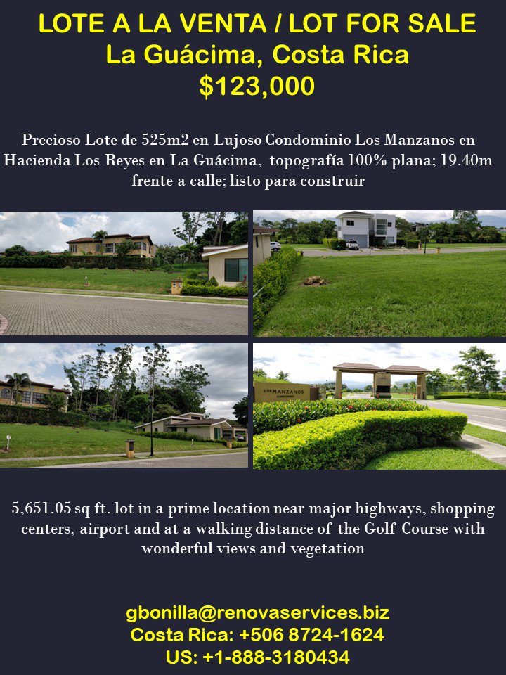 guibonilla's tweet photo. Build your #NewHome in a 5,651 sq ft. #property #forsale in #GatedCommunity in prime location in #CostaRica nearby a Golf Course // Lote 525m2 a la #Venta #Condominio en Hacienda Los Reyes #HouseHunting #RealEstate #propertiesincostarica #CCCBR #remax #century21 #listing #realtor https://t.co/Kn46fdBody