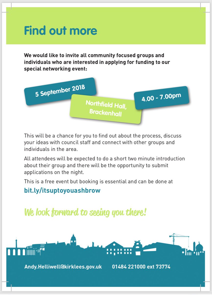 KirkleesCI's tweet photo. #ItsUp2U #KirkleesWelcomes 

Calling all change makers 

Do you have an innovative community cohesion project idea?

Join us for a Meet Your Neighbours event:

Northfield Hall, Wednesday 5th September 2018 4-7pm

https://t.co/rNYY0V657f https://t.co/1E7Or0UnnU
