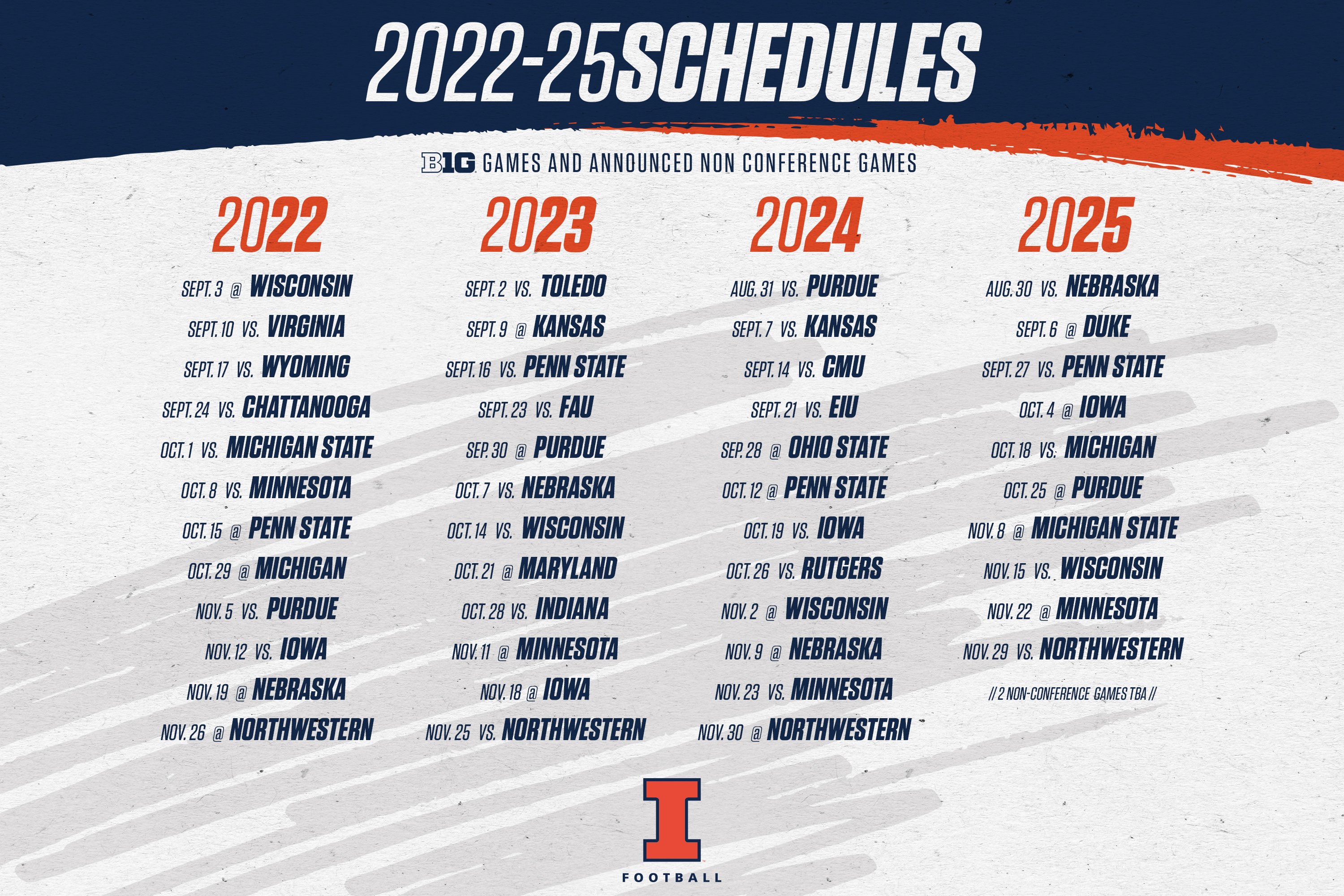 Illini Football Schedule 2024 carte de voeu