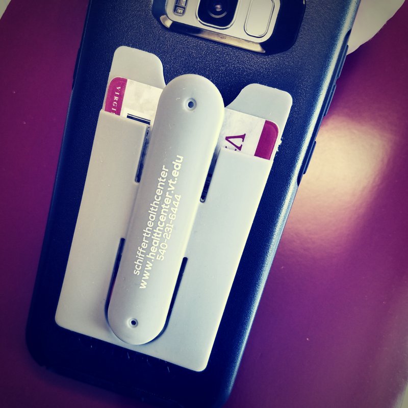 SchiffertHealth's tweet photo. #Gobblerfest2018 sneak peek: phone wallets are old news, but ours has a stand! Also, you'll always have our number if you need to call us 😉. #popstand #phonecase #outwiththeoldinwiththenew https://t.co/omkWhRg8xn