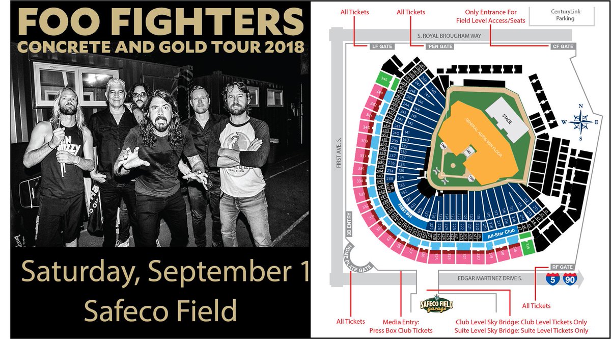 Foo Fighters Safeco Field Seating Chart