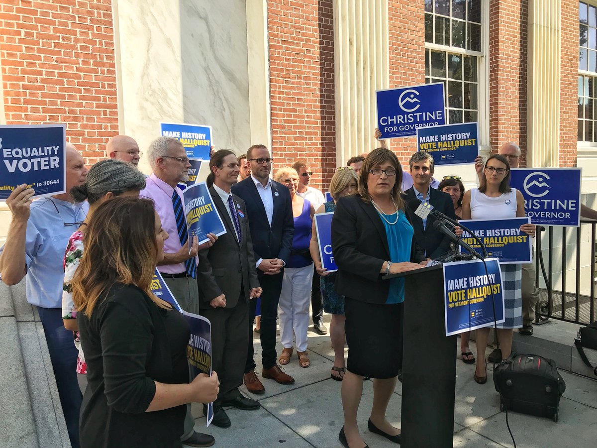 HRC President Chad Griffin with gubernatorial candidate Christine Hallquist.