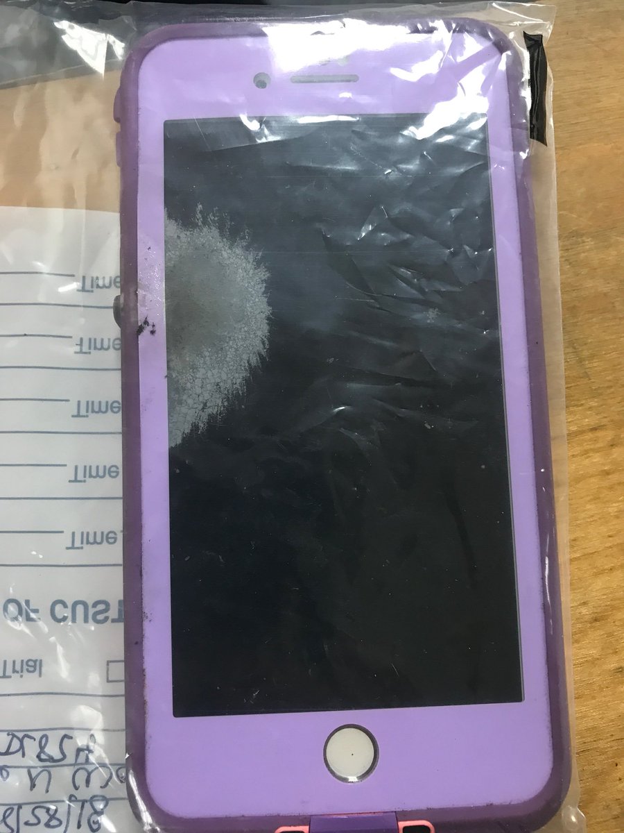 This is the damaged cellphone of the woman struck by lightning in Deland last night. Her family says she’s fighting for her life #Fox35