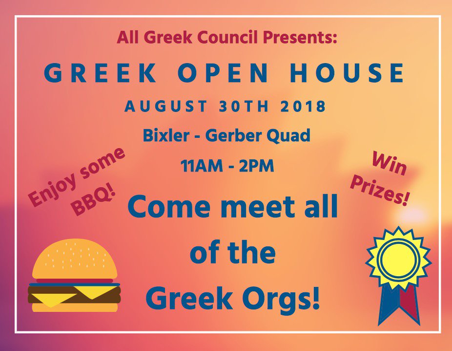 Come hang out with us in the quad tomorrow! Find out about Panhel, our 4 sororities, and all of the other Greek Life options on campus!