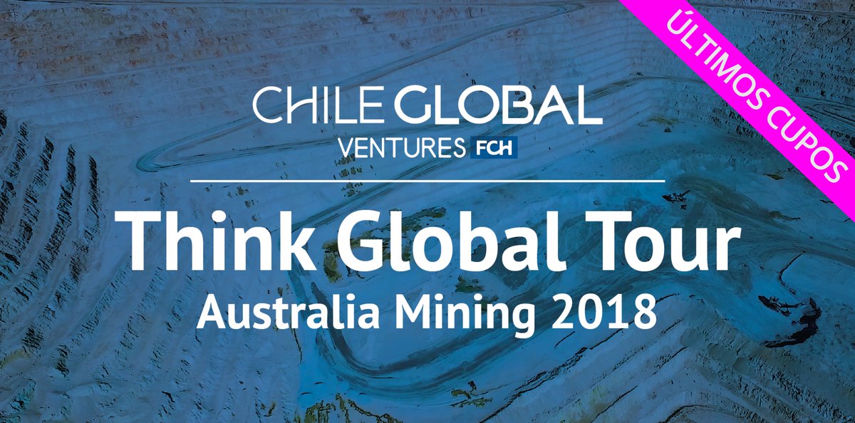 CG_Ventures's tweet photo. ¡No te pierdas la posibilidad de viajar a Australia para conocer a fondo su mercado minero, el uso de nuevas tecnologías y las nuevas tendencias de la industria! Reservas de pasaje hasta este viernes 31 de agosto. Si tienes dudas escribe a chileglobalventures@fch.cl. https://t.co/Sf1IUXdszV