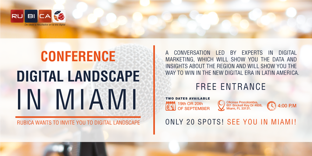 RUBICAnet's tweet photo. RUBICA will be in Miami! ✈️🏞️
We want to invite you 🎫📢to The Digital Landscape. It’s a unique opportunity to converse and interact with experts and colleagues about the digital world. 
If you want to attend it, please book your seat in https://t.co/i2LRf02lon https://t.co/2DPigfT9lj