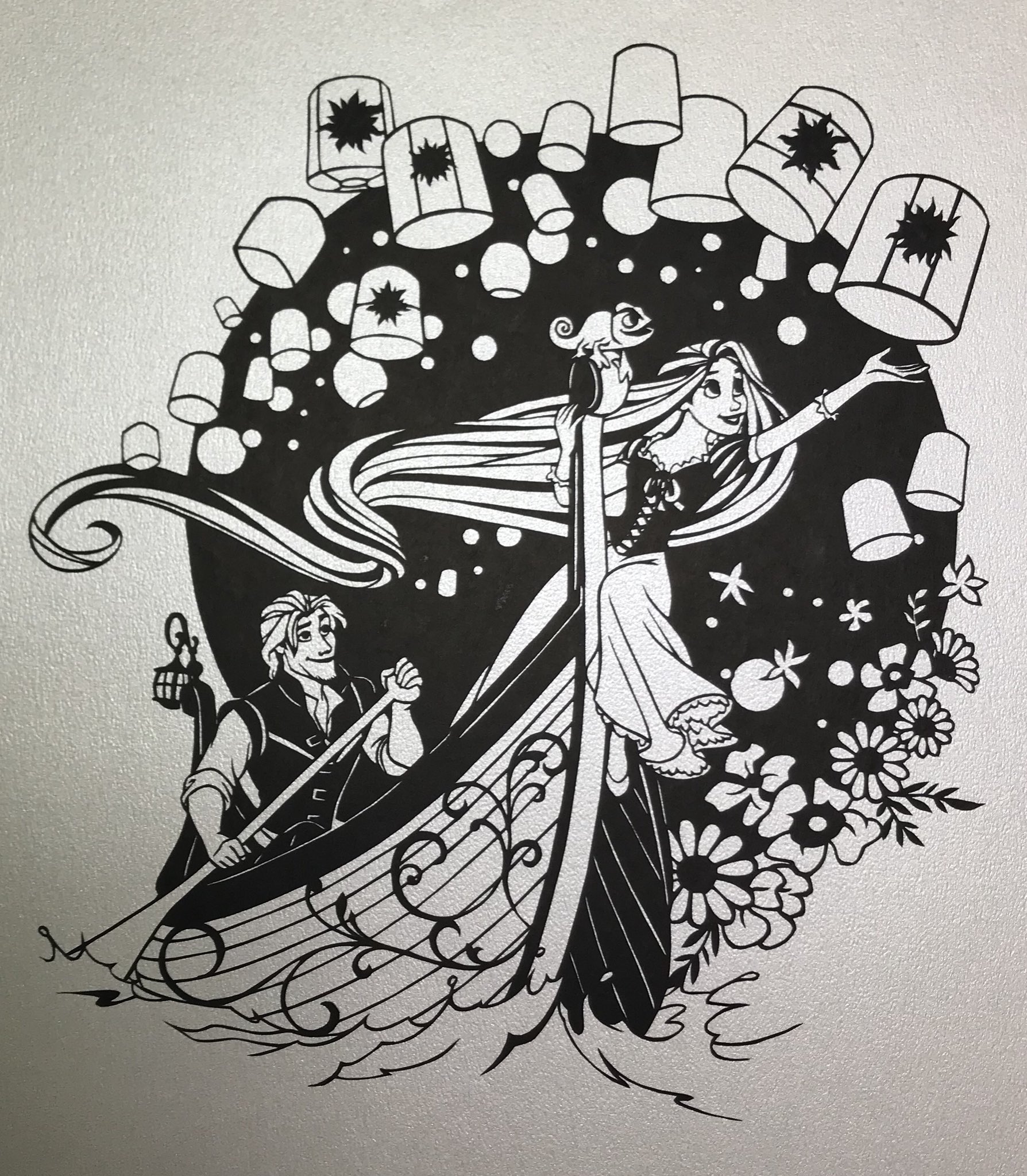 Twitter 上的 チェリー たまに切り絵 ラプンツェル完成 ディズニーロマンティック切り絵 T Co 3em5hz8xei Twitter