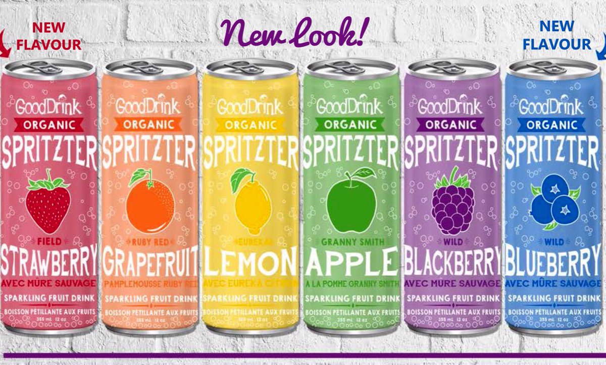 Did you see the news from <a href="/GoodDrink/">GoodDrink Beverages</a>? A whole new look for our #GoodDrink #OrganicSpritzter line, with 2 new AMAZING flavours! Keep an eye out for them across the country, starting now!!!