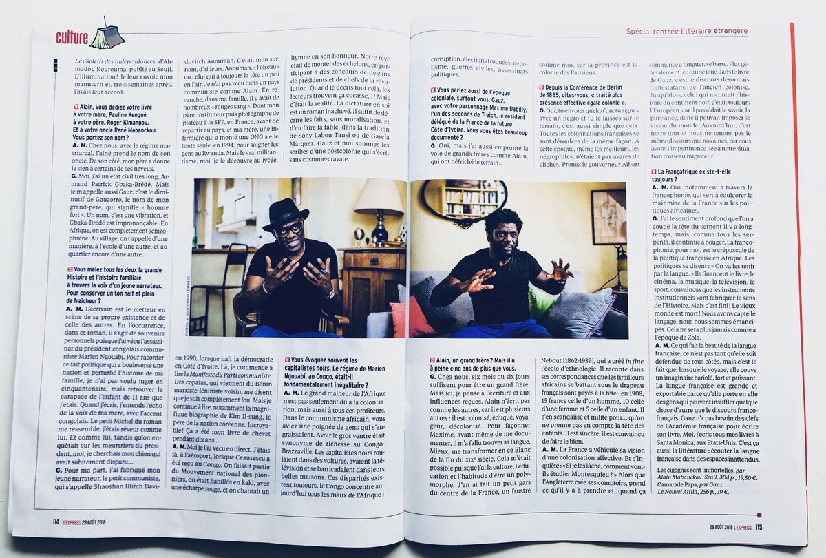 Alain Mabanckou On Twitter Interview Croisée 4 Pages à