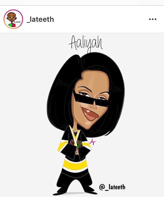 Replying to @Hi @ArtBeek Artbeek Cartoon Yearbook Drawing Aaliyah with