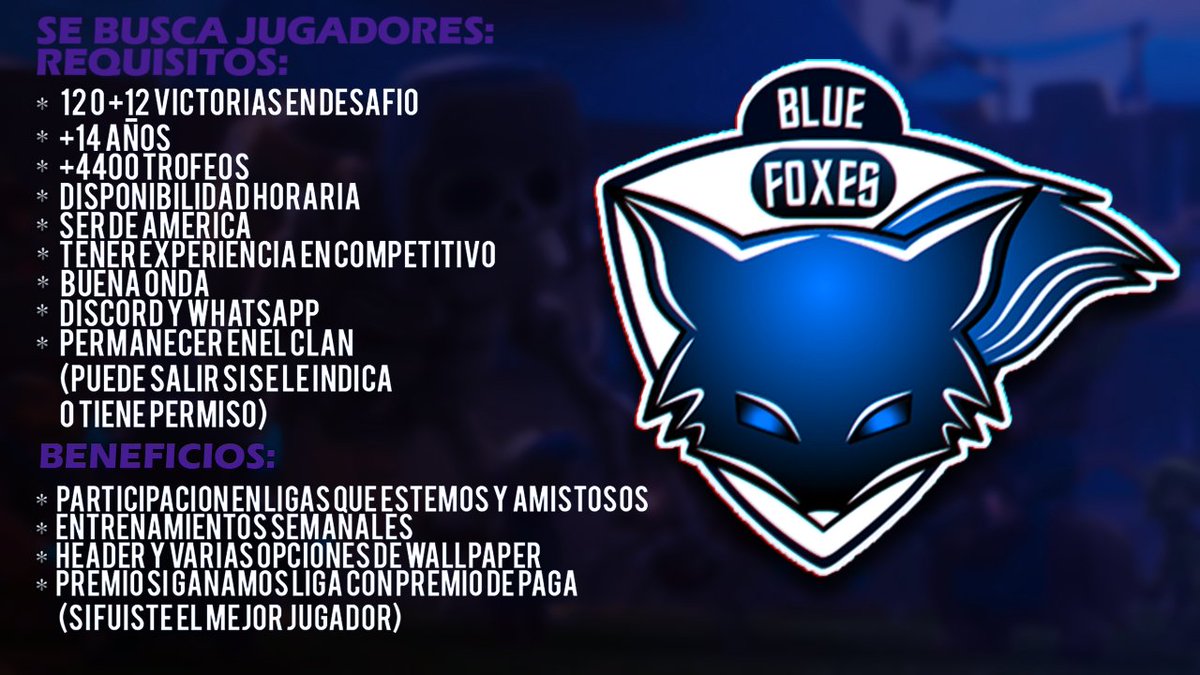Gracias a @GIXS_GFX por este diseño 

¿¡Te interesa entrar al equipo!?
Que esperas!

              ⭐📩---MD---📩⭐

#GoBlueFoxes 🦊💙