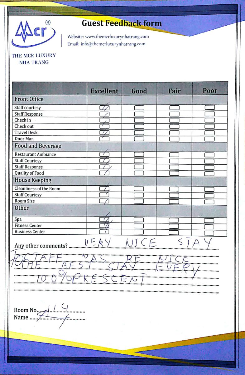 Hotel Customer Feedback Form