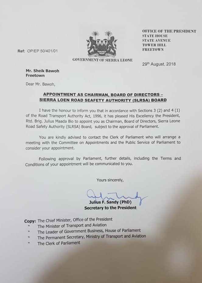 tonkolili's tweet photo. A deserved appointment no doubt, although that subject line's a bit of a car crash. #SierraLeone #proofreaderwanted https://t.co/y7lW8McuUd