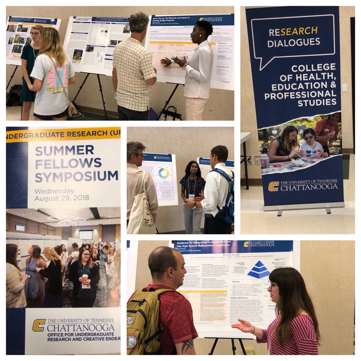 UTCSTEMEDU's tweet photo. Kudos to @utcurace and the entire @utc_orsp team for the vision to create such a wonderful program for our undergraduate researchers. Tonight’s culminating event is another fantastic showcase of all the talent @UTChattanooga. #GoMocs #MocsResearch #STEMEdResearch https://t.co/kwXH5lKm8E