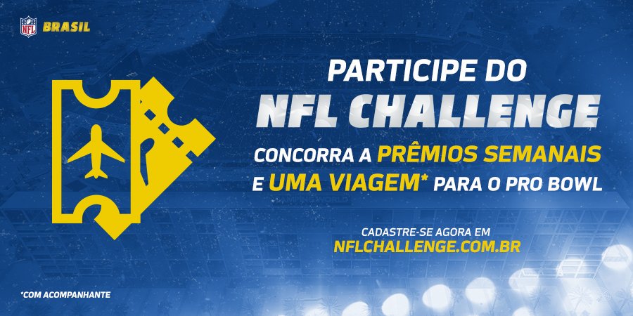 nfldosbrother's tweet photo. Está no ar o NFL Challenge, um novo jogo no estilo fantasy criado especialmente para o Brasil!
Além de dar um tempero a mais para a temporada, você pode concorrer a prêmios semanais e a uma viagem para o Pro Bowl! #NFLChallengeBR
Participem em: https://t.co/KjxqB2brIa https://t.co/9WuFDTOMiC