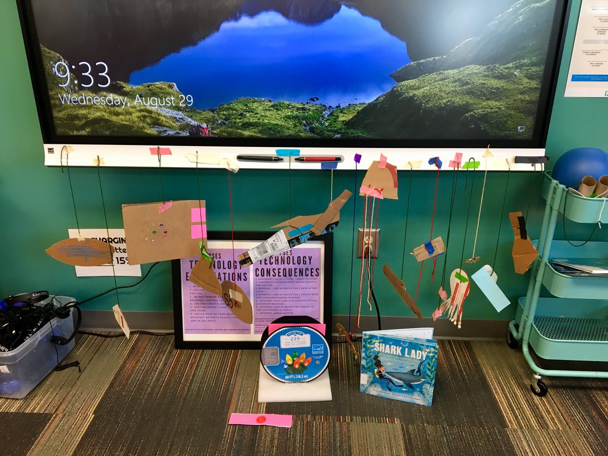 MsRosie_library's tweet image. Design challenge with @jesskeatingbooks to create an aquarium WITH #sharks. We learned so much, despelled myths and had fun. 
#theyforgottheywerelearningtonstoo 
❤️🦈🐠🐟🐬🦀🦑🐙😍
#psemakes #makerspace #Makeitbetter
#novelengineering 
@tuftsceeo @susannamae