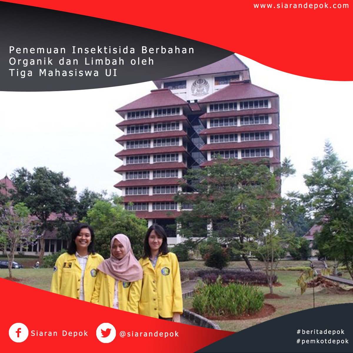siarandepok's tweet image. Tiga mahasiswa jurusan Kimia dari Fakultas Matematika dan IPA Universitas Indonesia (FMIPA UI) menemukan Insektisida Berbahan Organik dan Limbah

Baca selengkapnya di: siarandepok.com/baca/20180829/…

#beritadepok #Pemkotdepok #FMIPAUI @univ_indonesia