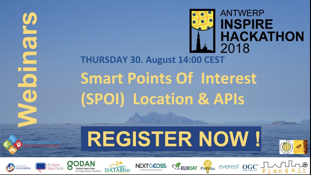 AGreenSpace's tweet image. During 3 days #INSPIREhackathon organizes 4 webinars about #OpenData &amp;amp; #APIs Make sure you do not miss out on this capacity building offer and join the webinars &amp;amp; the hackathon!