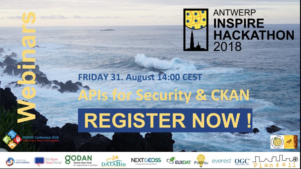 AGreenSpace's tweet image. During 3 days #INSPIREhackathon organizes 4 webinars about #OpenData &amp;amp; #APIs Make sure you do not miss out on this capacity building offer and join the webinars &amp;amp; the hackathon!