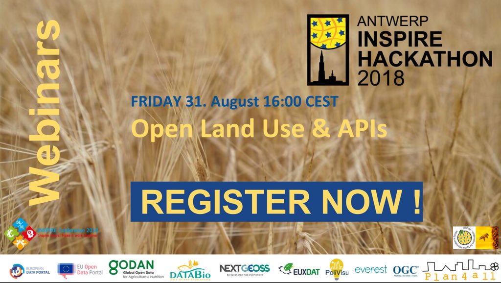 AGreenSpace's tweet image. During 3 days #INSPIREhackathon organizes 4 webinars about #OpenData &amp;amp; #APIs Make sure you do not miss out on this capacity building offer and join the webinars &amp;amp; the hackathon!