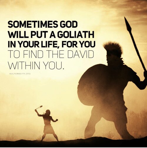 We may not know what’s going on in the lives of those around us, but each of us have our own Goliath that we battle; hourly, daily, weekly, monthly, and yearly. Realize that you’re loved, regardless of what you’re going through. #God #Positive #Faith