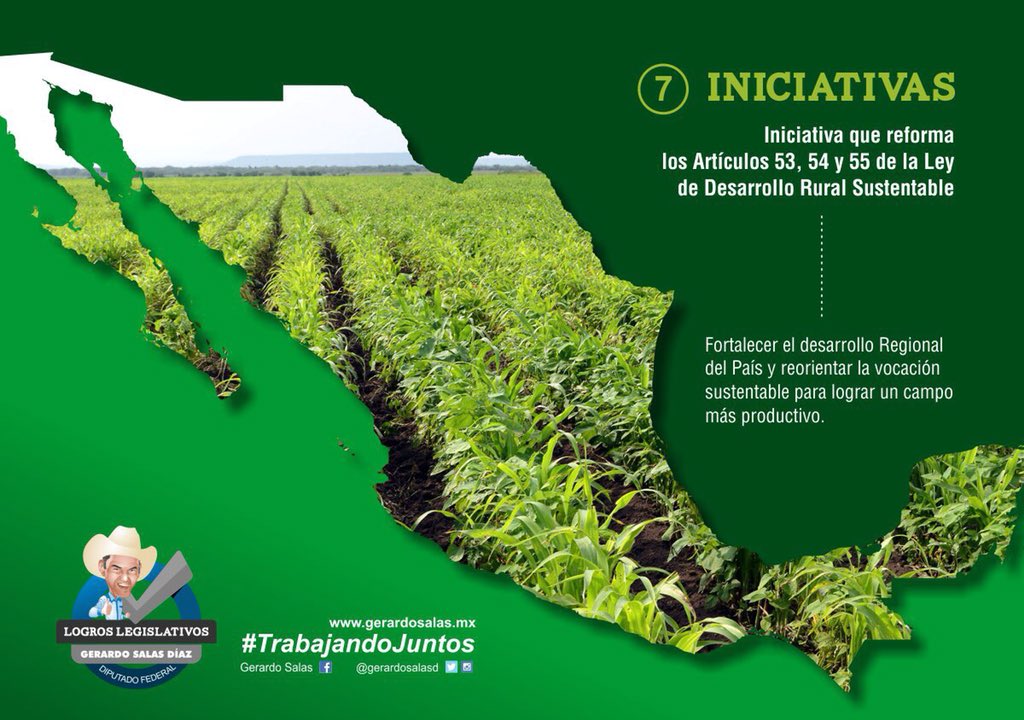 Nuestro campo necesitaba un impulso y mi compromiso como legislador estuvo siempre con las reformas que permitieran aumentar la producción agrícola y pecuaria. #TrabajandoJuntos #GerardoSalasTuDiputado