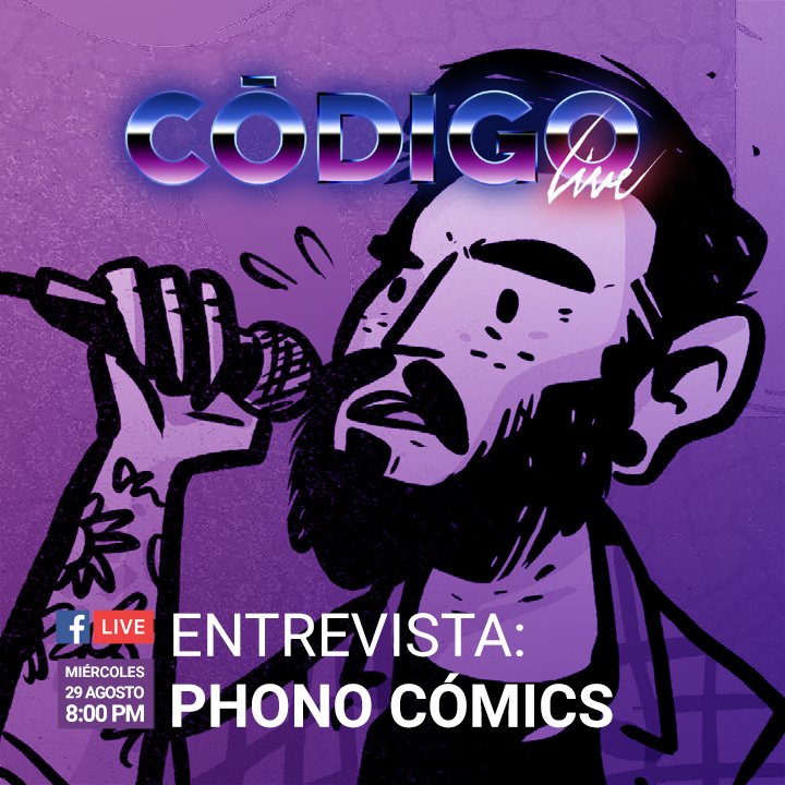 Ya es miércoles de #CódigoLive y hoy tendremos de invitada a @blubludre para platicar sobre cómics, hip-hop y el nuevo número de #PhonoComics.

🚨 EN VIVO A LAS 8 PM EN FACEBOOK LIVE 🚨